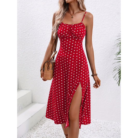 Printed Midi Slit Summer Dress