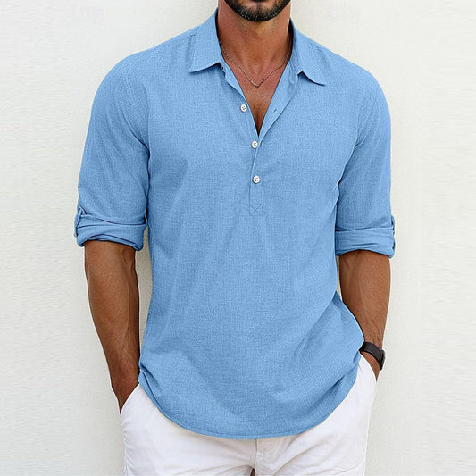 Solid Color Polo Collar Shirts