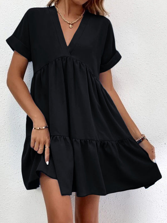 V-neck Tiered Dress