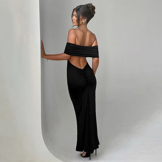 Elegant Sexy Backless Off-shoulder Dress
