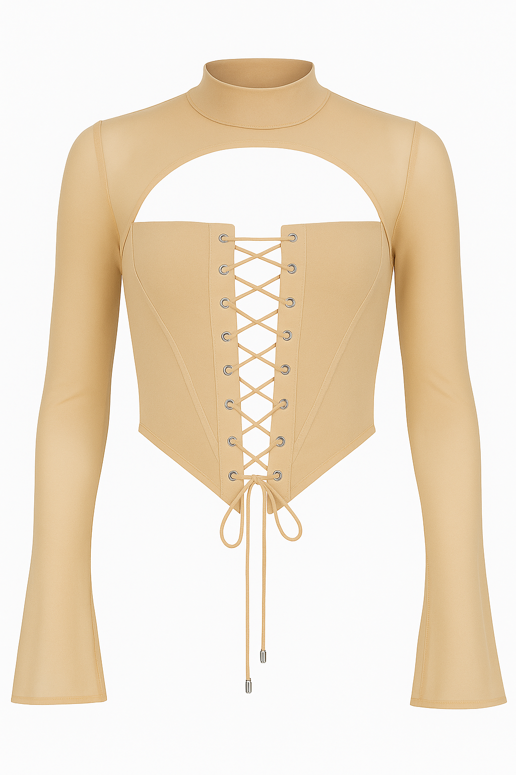 Long Sleeve Lace-up Top