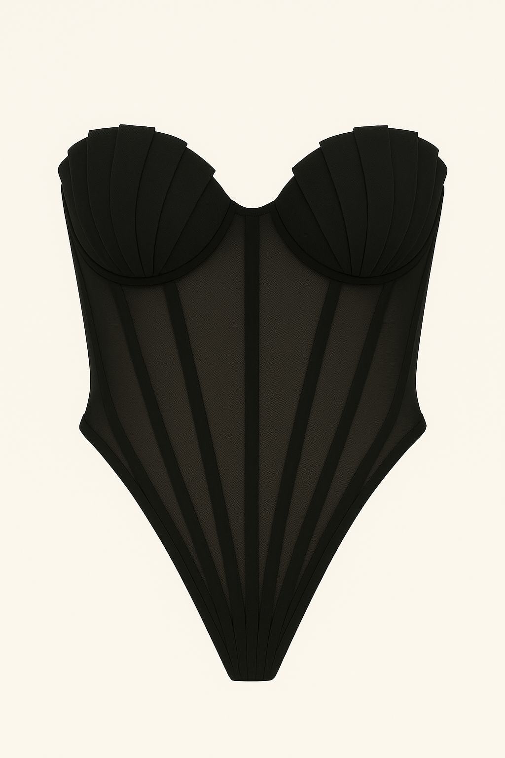 Shell Pleated Corset Top
