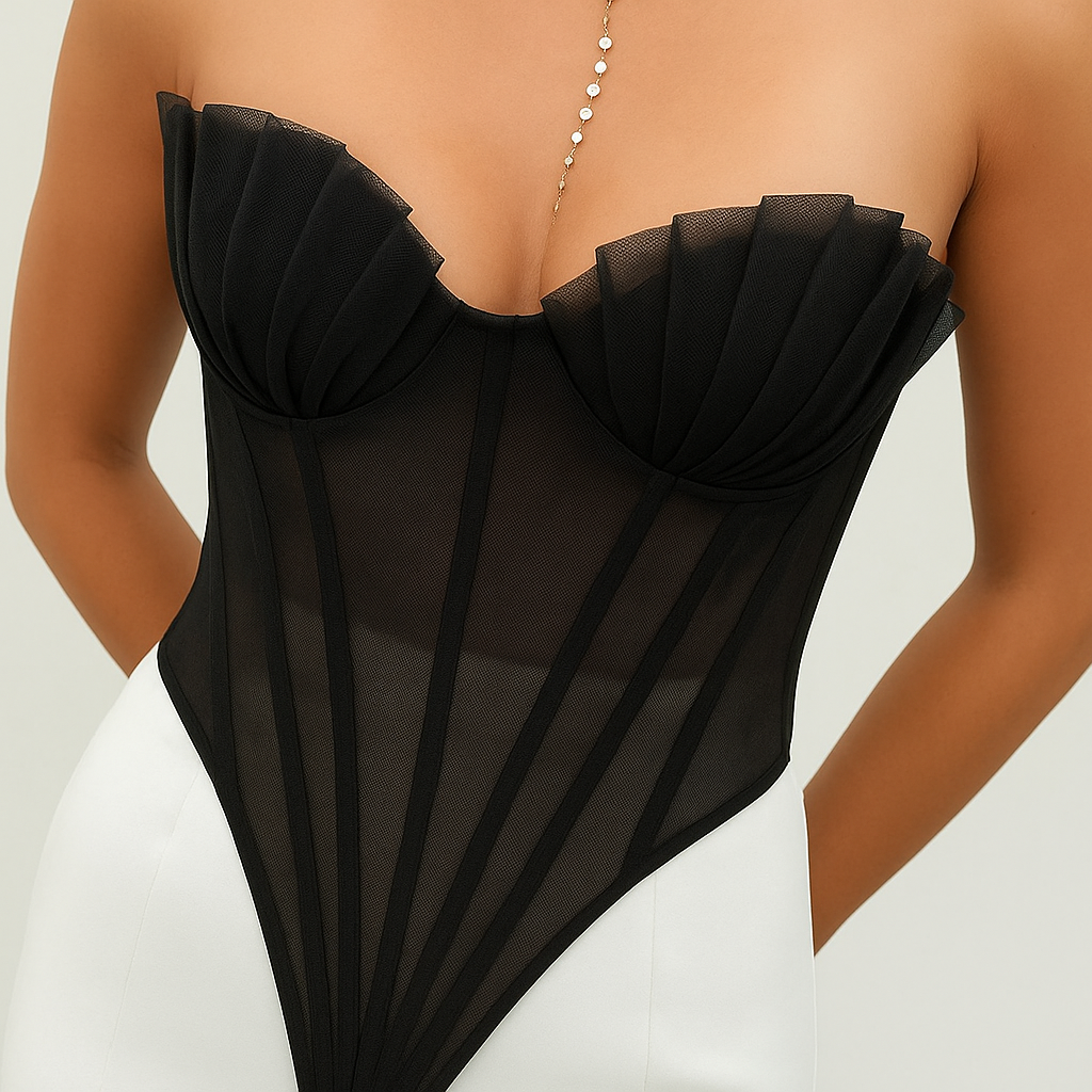 Shell Pleated Corset Top