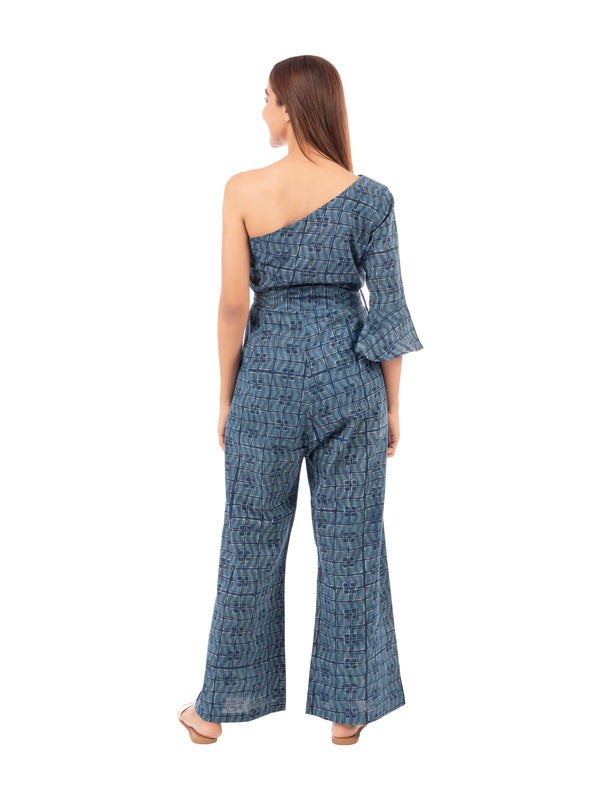 Geometric Indigo Jumpsuit