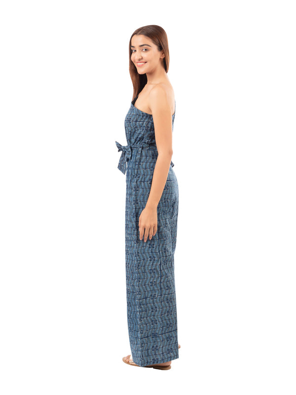 Geometric Indigo Jumpsuit