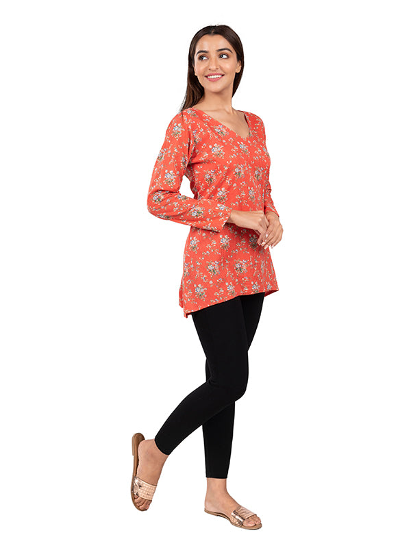 Coral Long Top