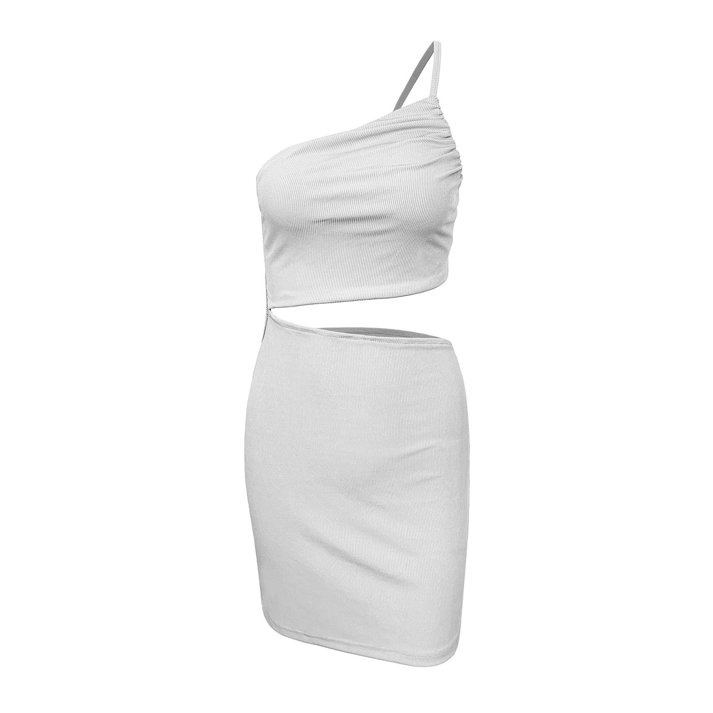 Shoulder Drawstring Cut-out Dress