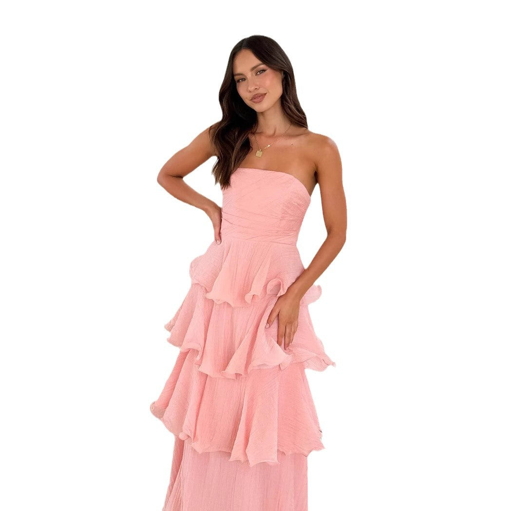 Tube Tiered Frill Dress