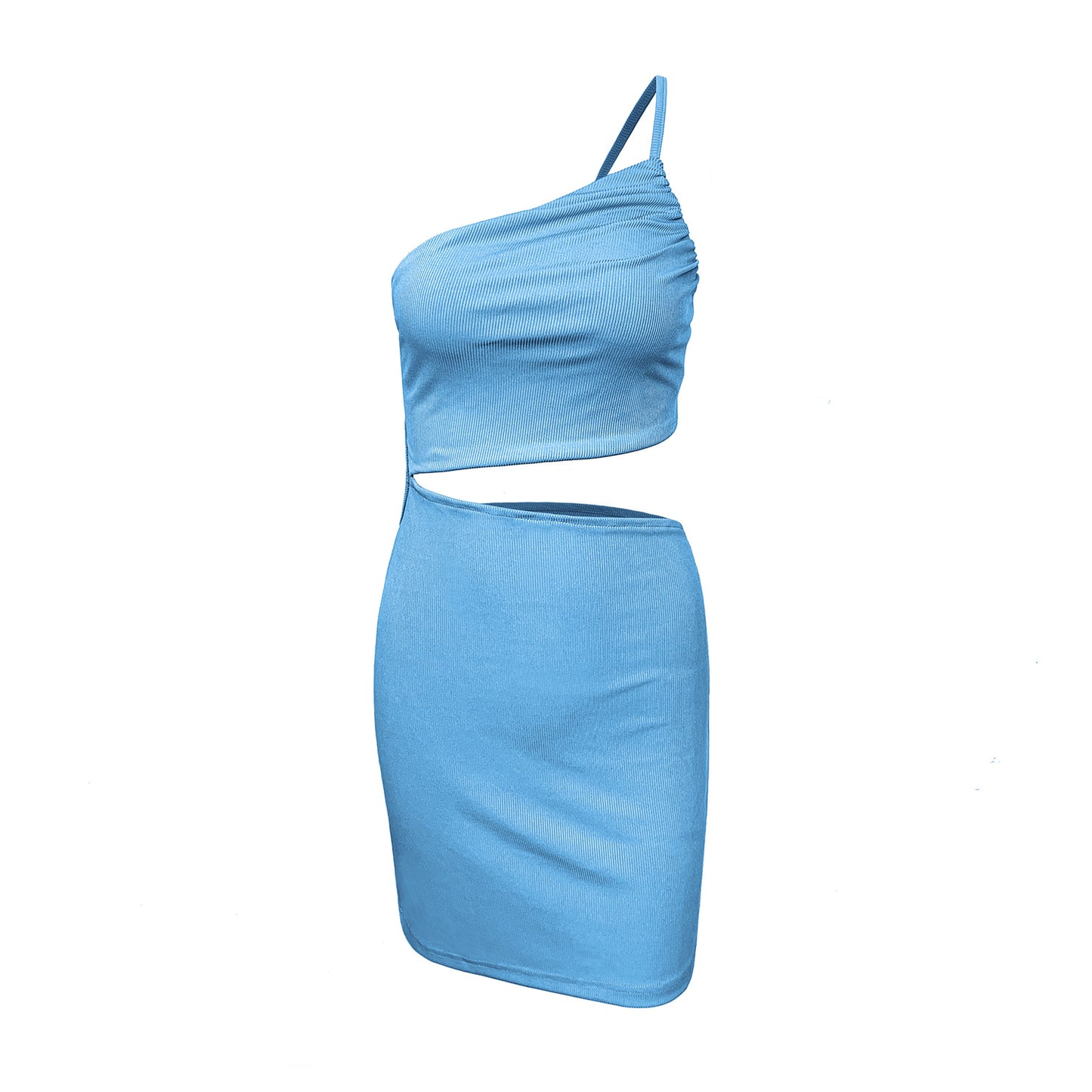 Shoulder Drawstring Cut-out Dress