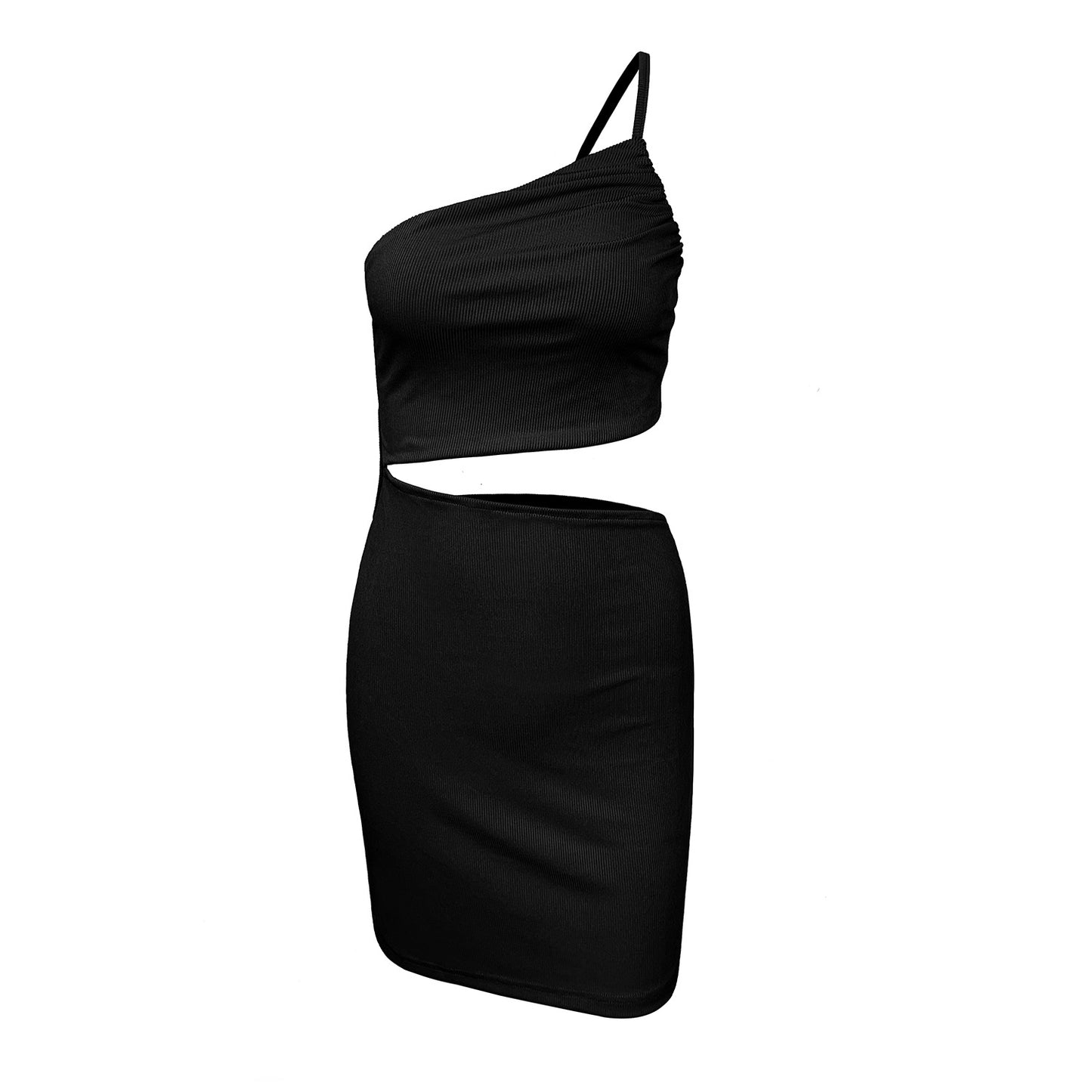 Shoulder Drawstring Cut-out Dress