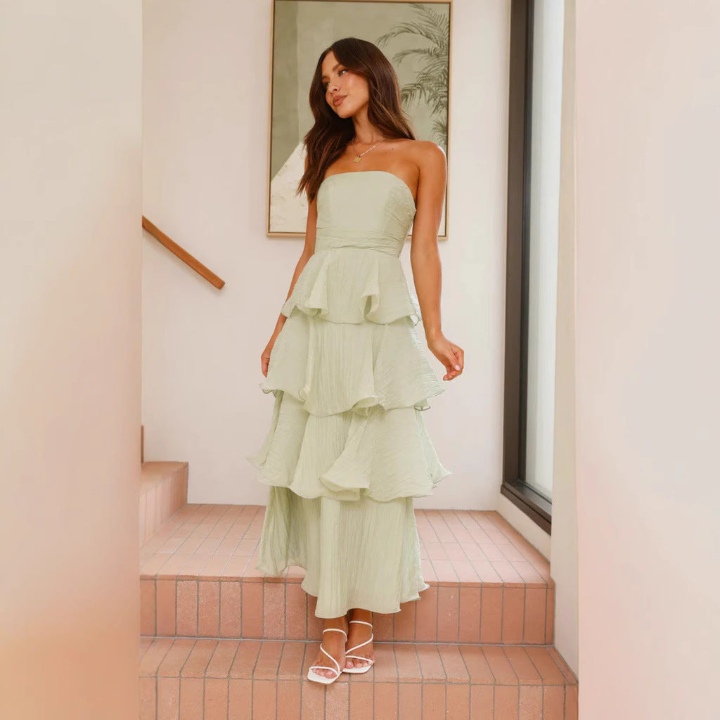 Tube Tiered Frill Dress