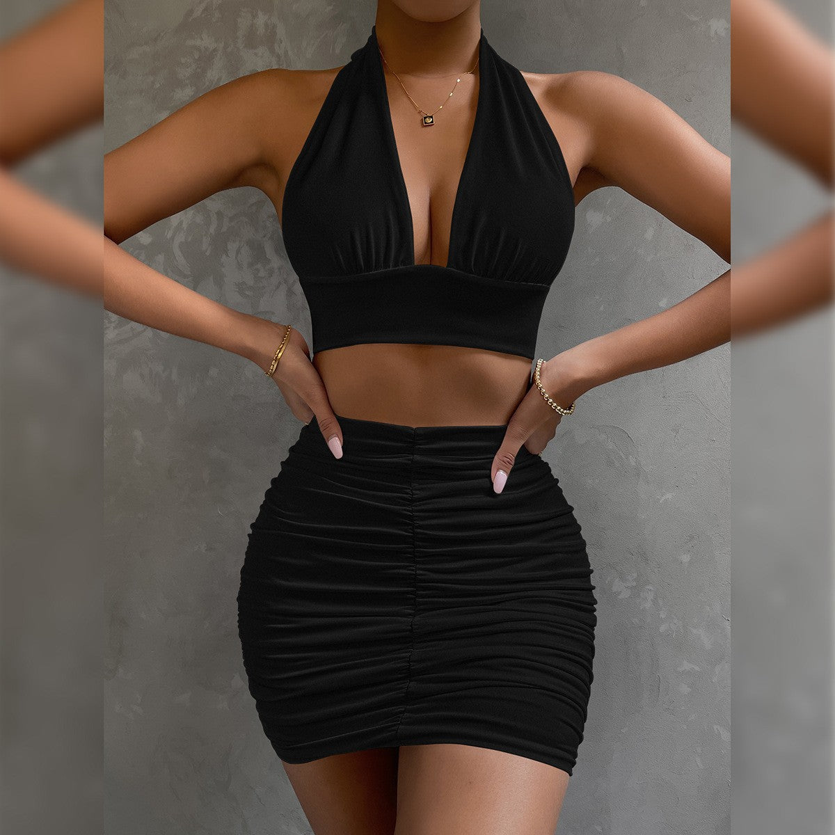 Halter Top & Short Skirt Co-ord Set