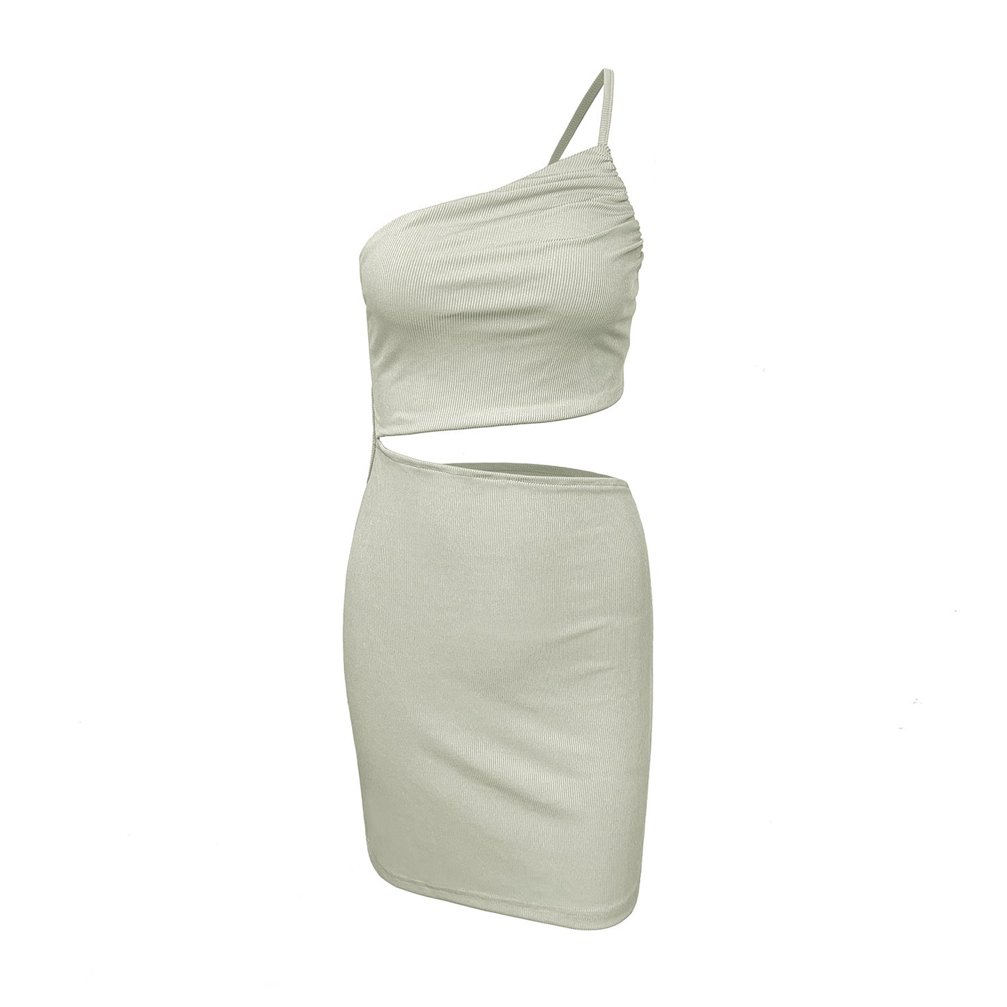 Shoulder Drawstring Cut-out Dress