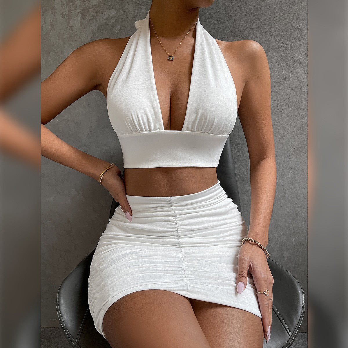 Halter Top & Short Skirt Co-ord Set