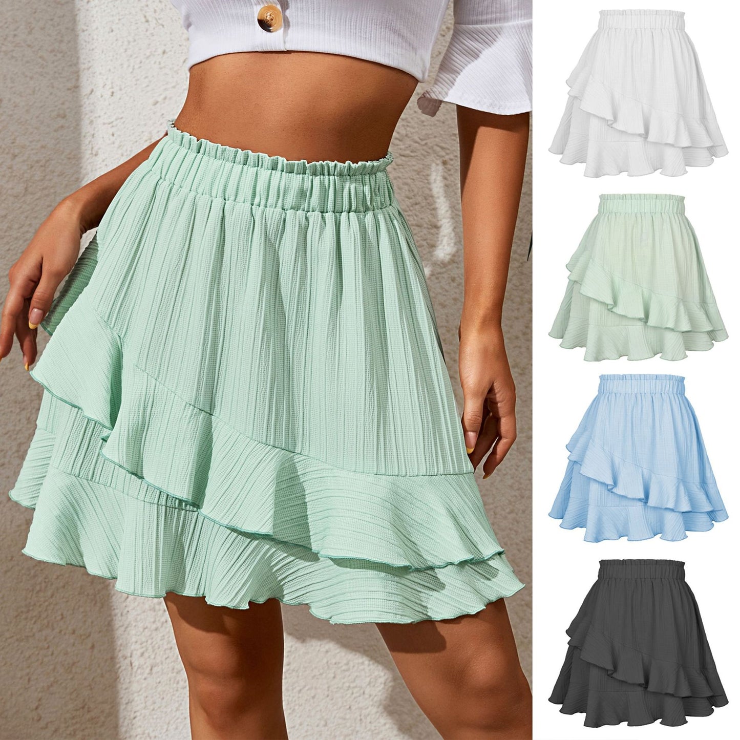 High Waist Ruffled Skirt