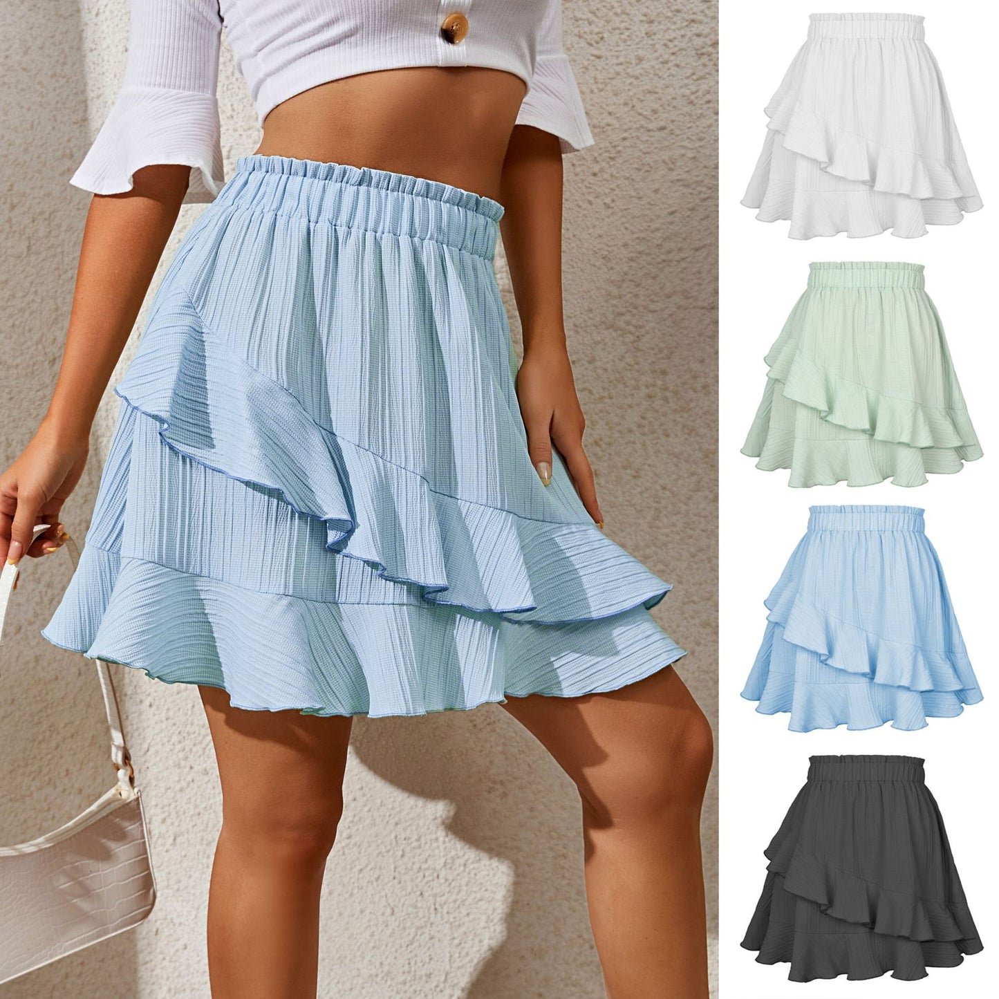 High Waist Ruffled Skirt