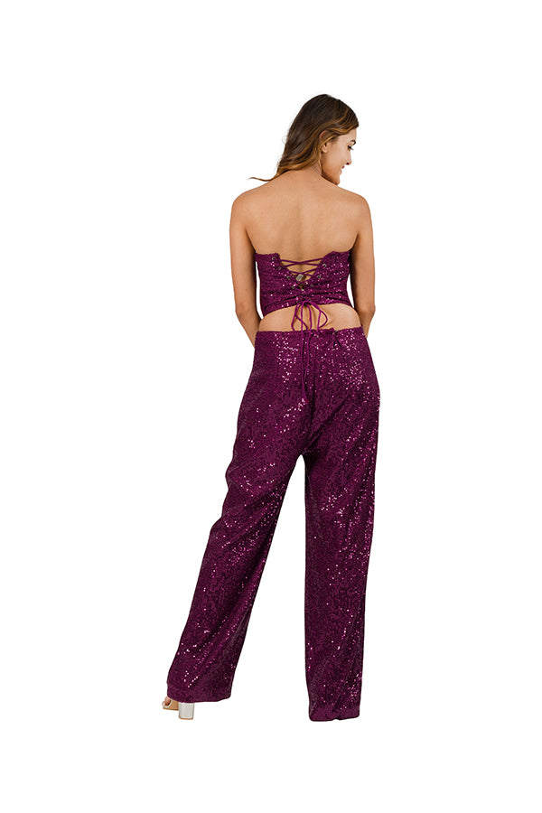 Dazzling Corset Jumpsuit Purple