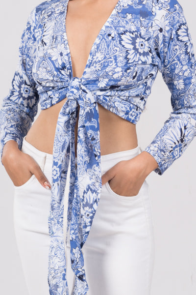 Indigo Wrap Top