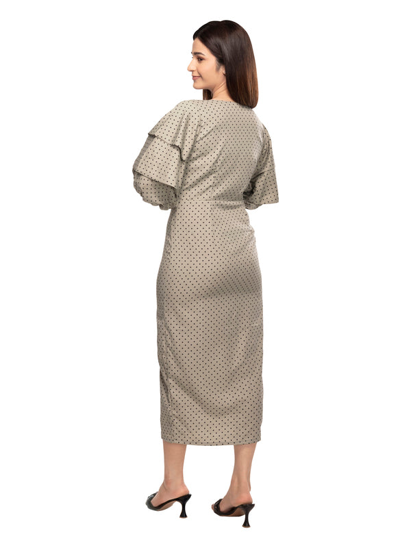 Alice Multiple Fold Sleeve Midi Dress