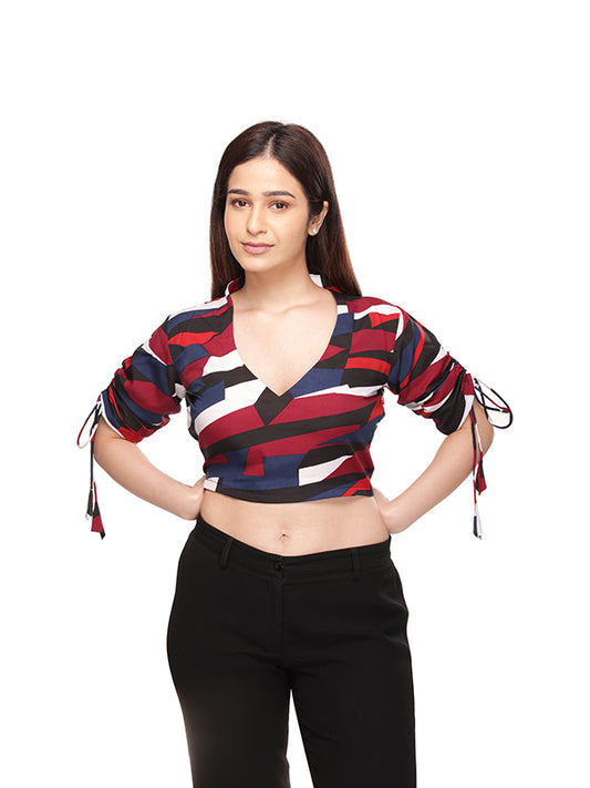 Dahlia String Tie-up Sleeve Crop Top