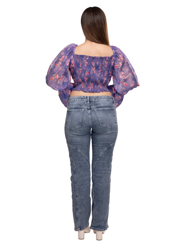 Betty Blossom Sleeve Crop Top