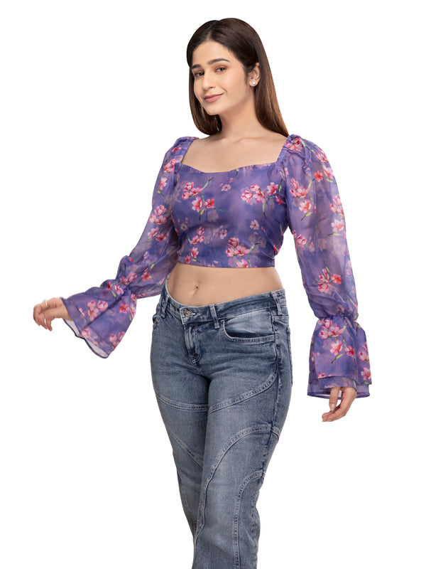 Betty Blossom Sleeve Crop Top