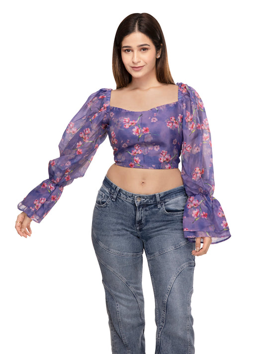 Betty Blossom Sleeve Crop Top