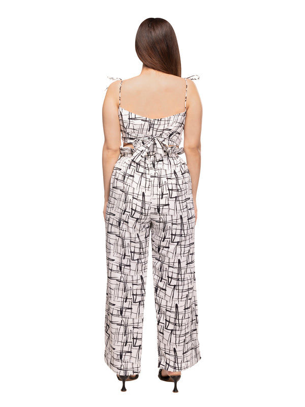 Jane Knotted Crop Top and Ruched Belted Trouser Co-ord Set