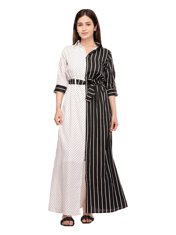 Katherine Print Blocked Maxi Dress