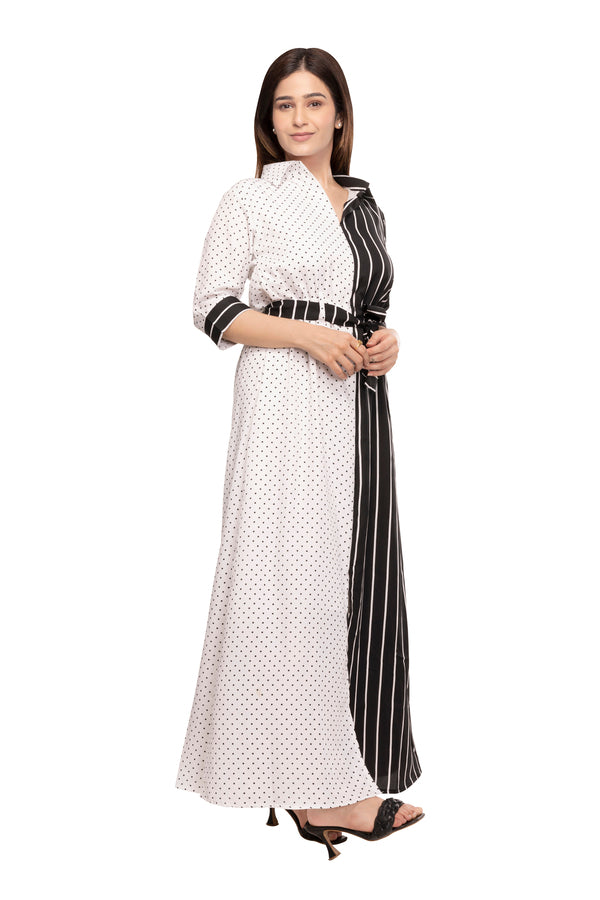 Katherine Print Blocked Maxi Dress