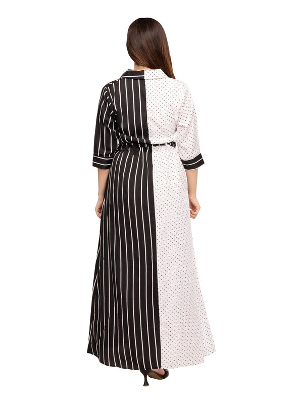 Katherine Print Blocked Maxi Dress