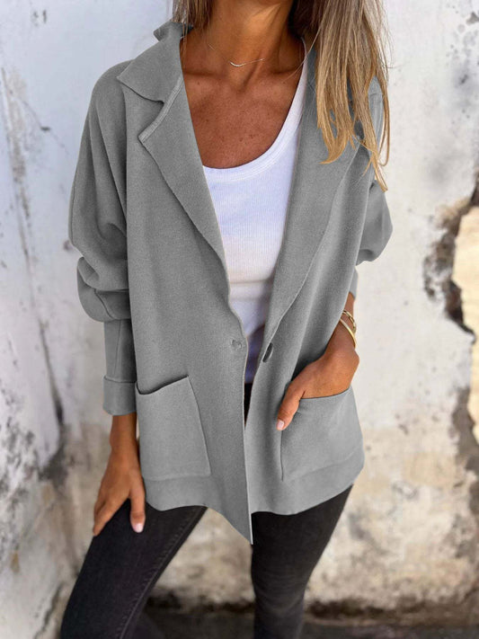 Versatile Long Sleeve Jacket With Pockets
