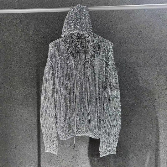 Unisex Reflective Knitted Hooded Sweater