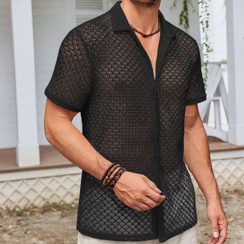 Summer Mesh Short Sleeve Shirt