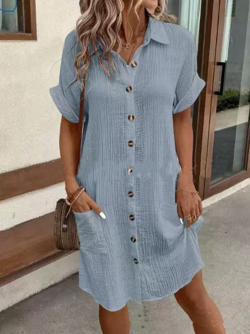Short Sleeve Shirt Dress