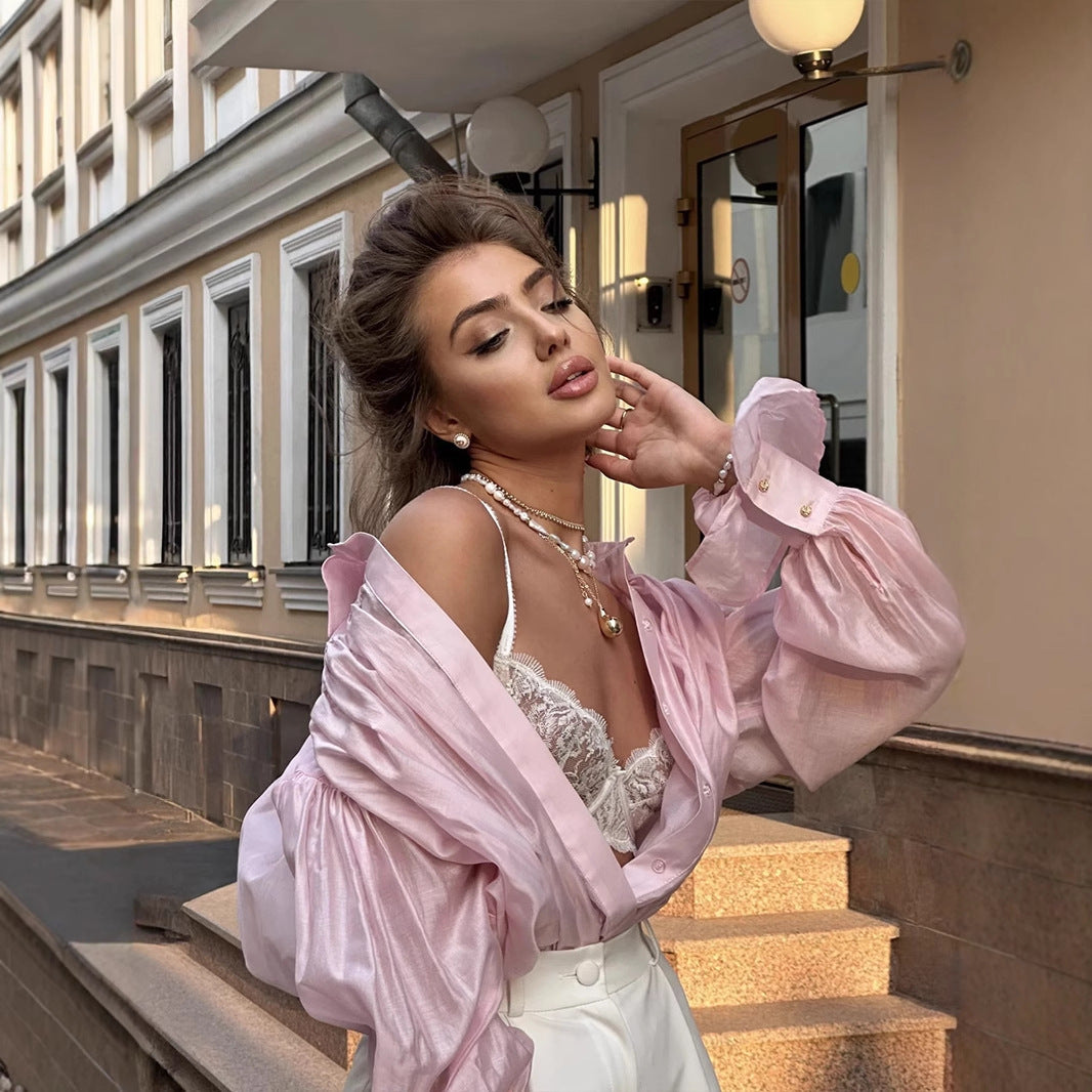 French Lantern Sleeve Shirt