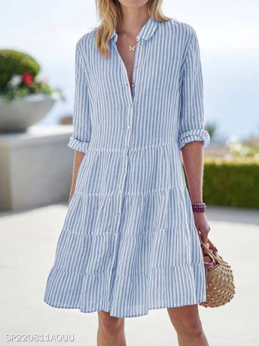 Long Sleeve Striped Dress