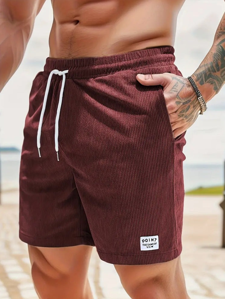 Mens Drawstring Corduroy Shorts