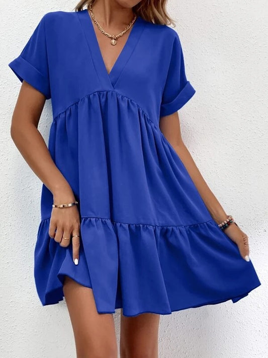 V-neck Tiered Dress