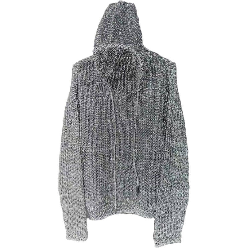 Unisex Reflective Knitted Hooded Sweater