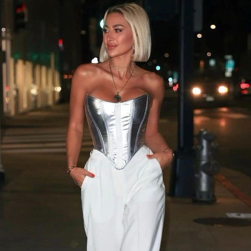 Metallic Corset Top