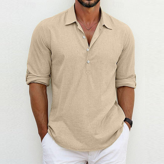 Solid Color Polo Collar Shirts