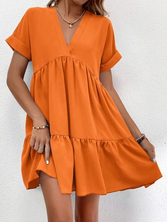 V-neck Tiered Dress