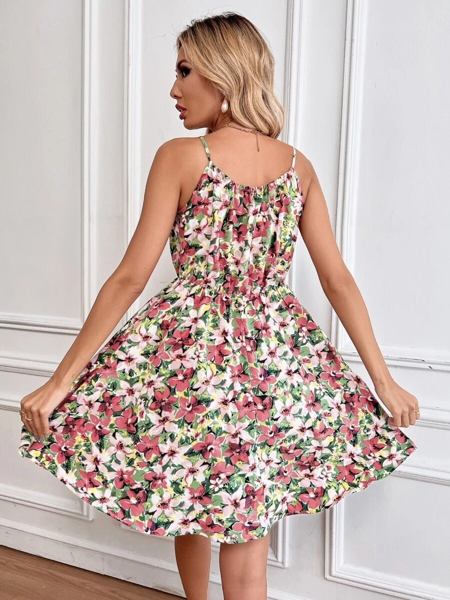 Floral Print Fit & Flare Short Dress