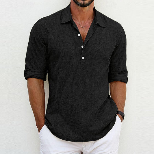 Solid Color Polo Collar Shirts