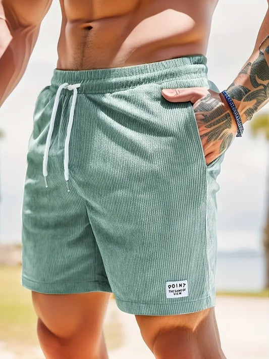 Mens Drawstring Corduroy Shorts