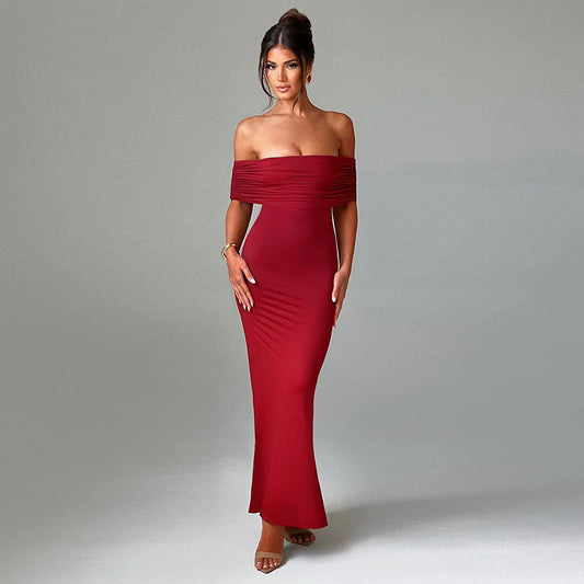Elegant Sexy Backless Off-shoulder Dress