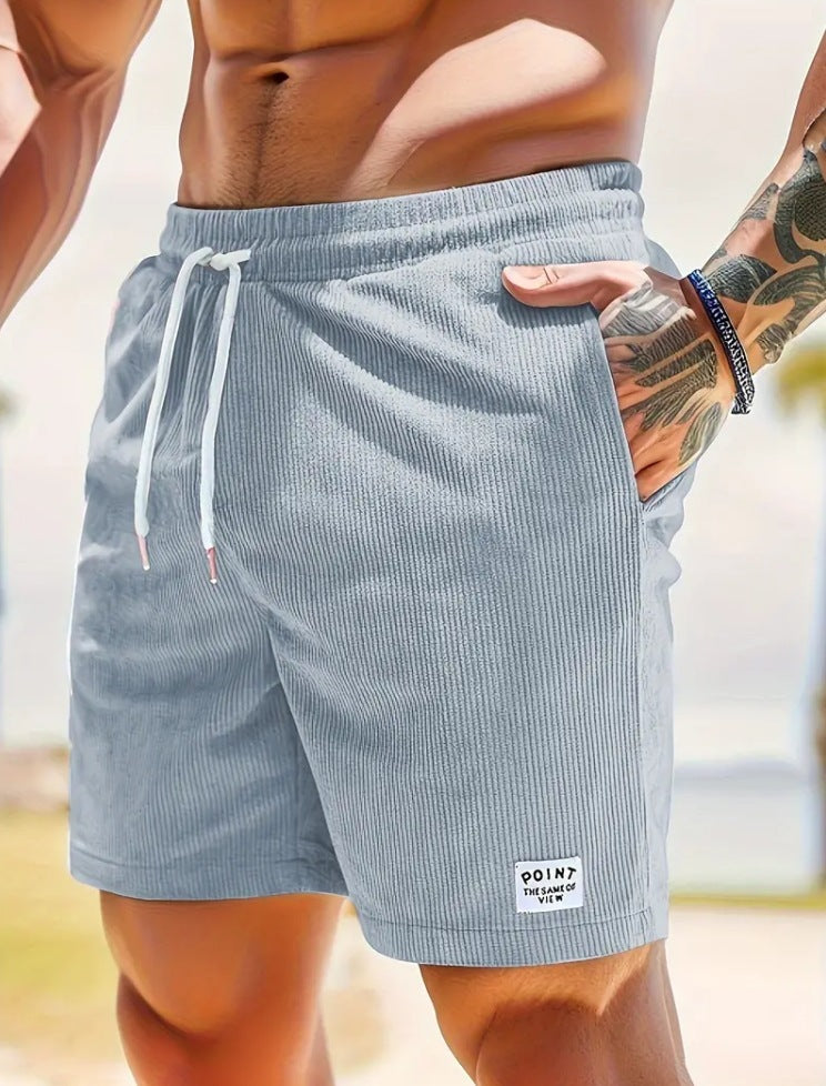 Mens Drawstring Corduroy Shorts