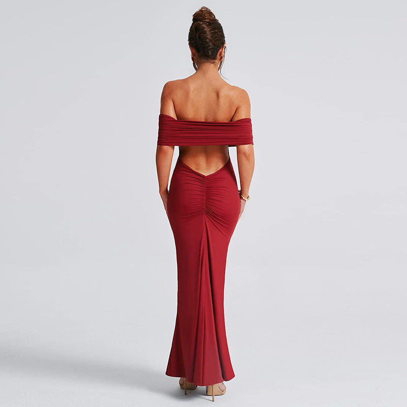 Elegant Sexy Backless Off-shoulder Dress