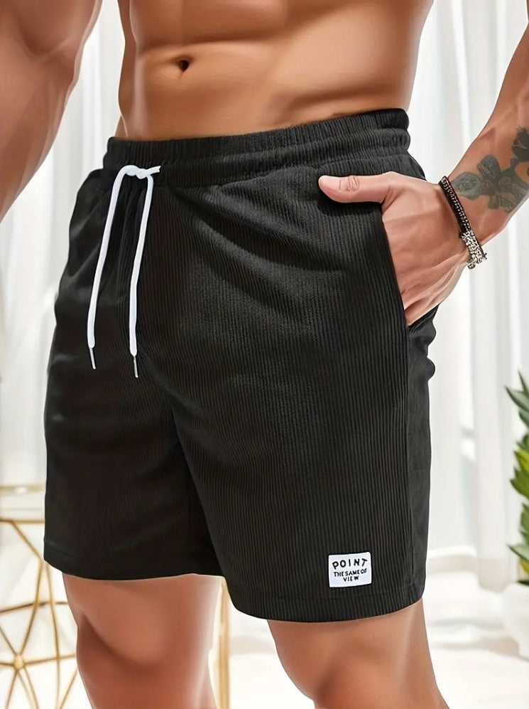 Mens Drawstring Corduroy Shorts